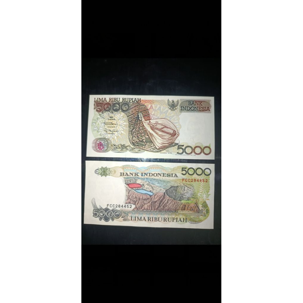 uang kertas kuno 5000 sasando asli