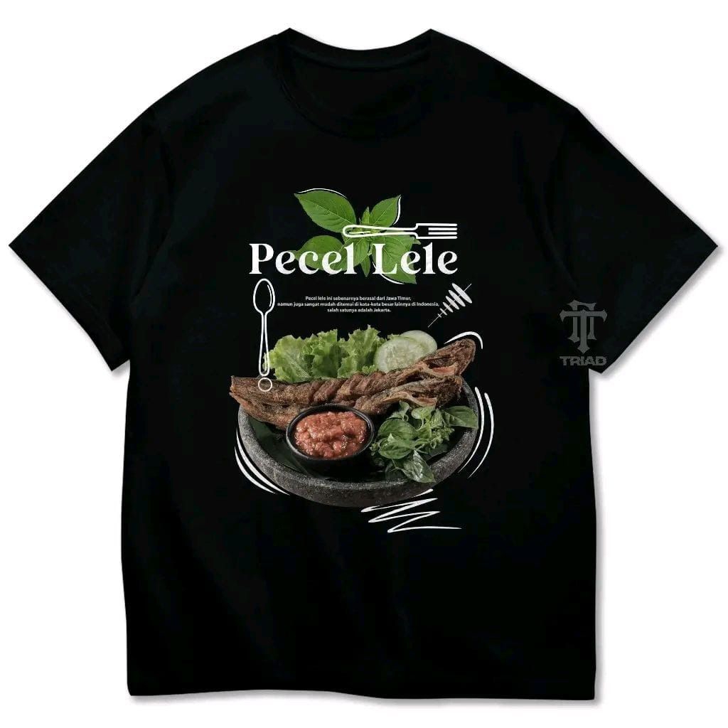 Kaos Pecel lele / T-shirt Distro Unik / Kaos Culture Indo Unisex Pria Wanita