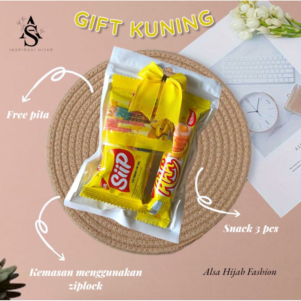 MINI GIFT SNACK KUNING / PAKET JAJAN KECIL / MINI HAMPERS