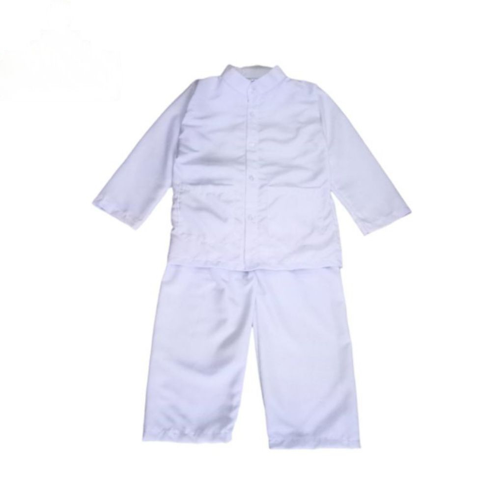 stelan Koko putih anak laki2 kain toyobo