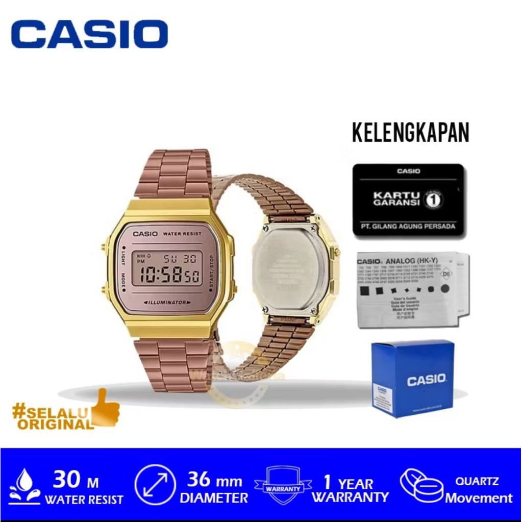 Jam Tangan Casio A168WECM-5DF with Box bergaransi resmi