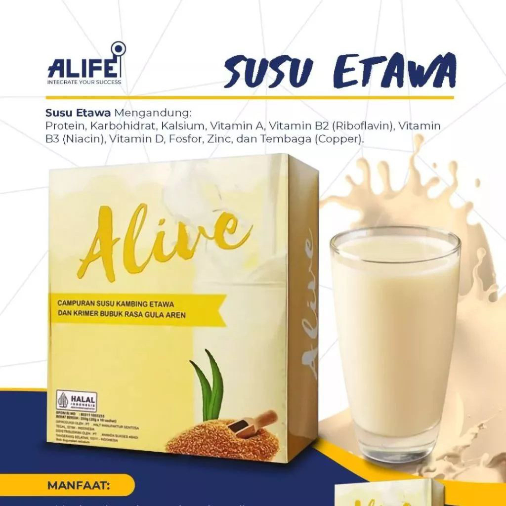 susu kambing etawa dari alive 1 kotak isi 10 saset
