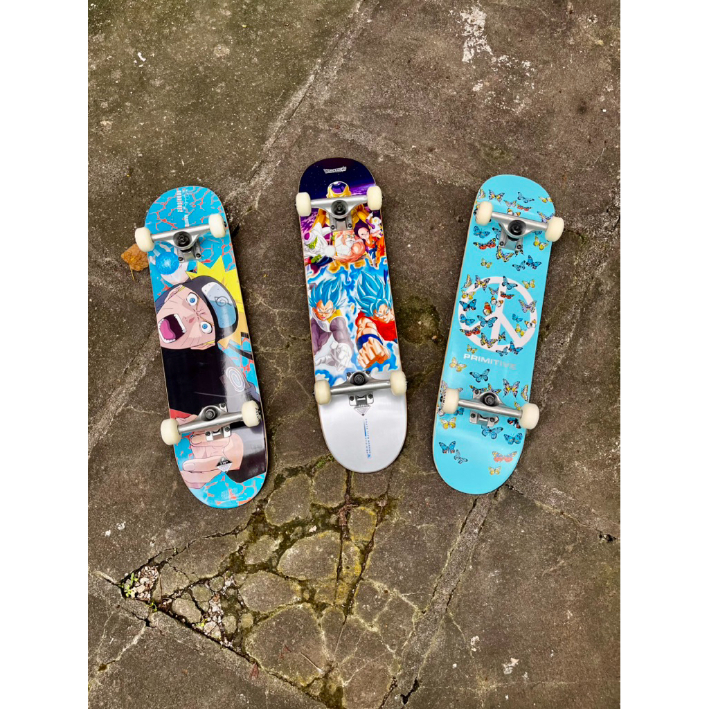 Primitive Skateboard Fullset Ukuran 7.75”. Skateboard Complete. Skateboard anak-anak. Skateboard Pem