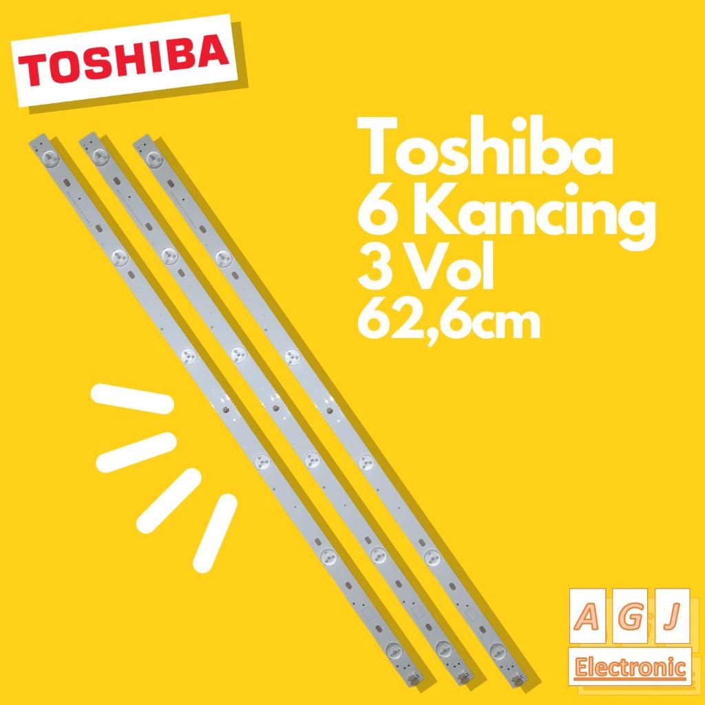LAMPU BACKLIGHT TV TOSHIBA 32 INCH 6 KANCING TITIK 3 VOLT LED MURAH