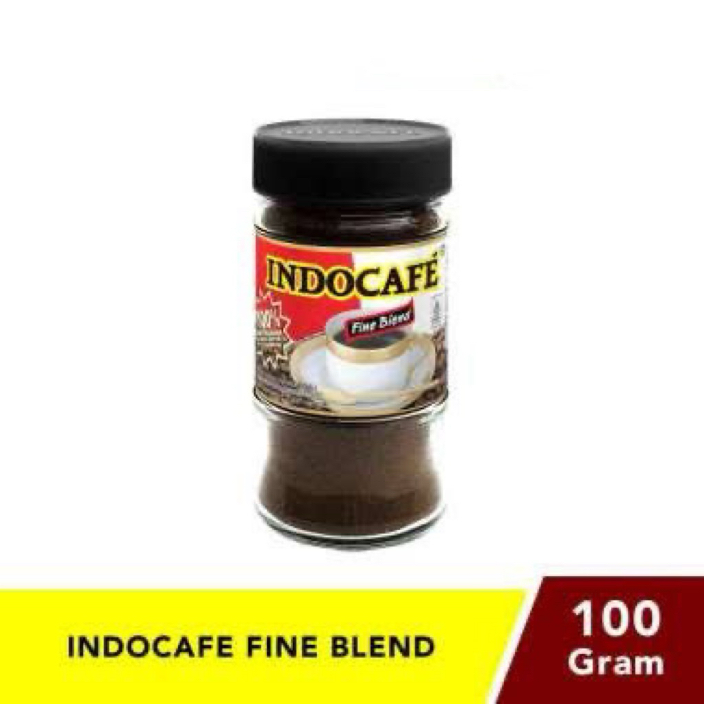 Kopi Indocafe Fine Blend Jar 100 GR Botol Kaca