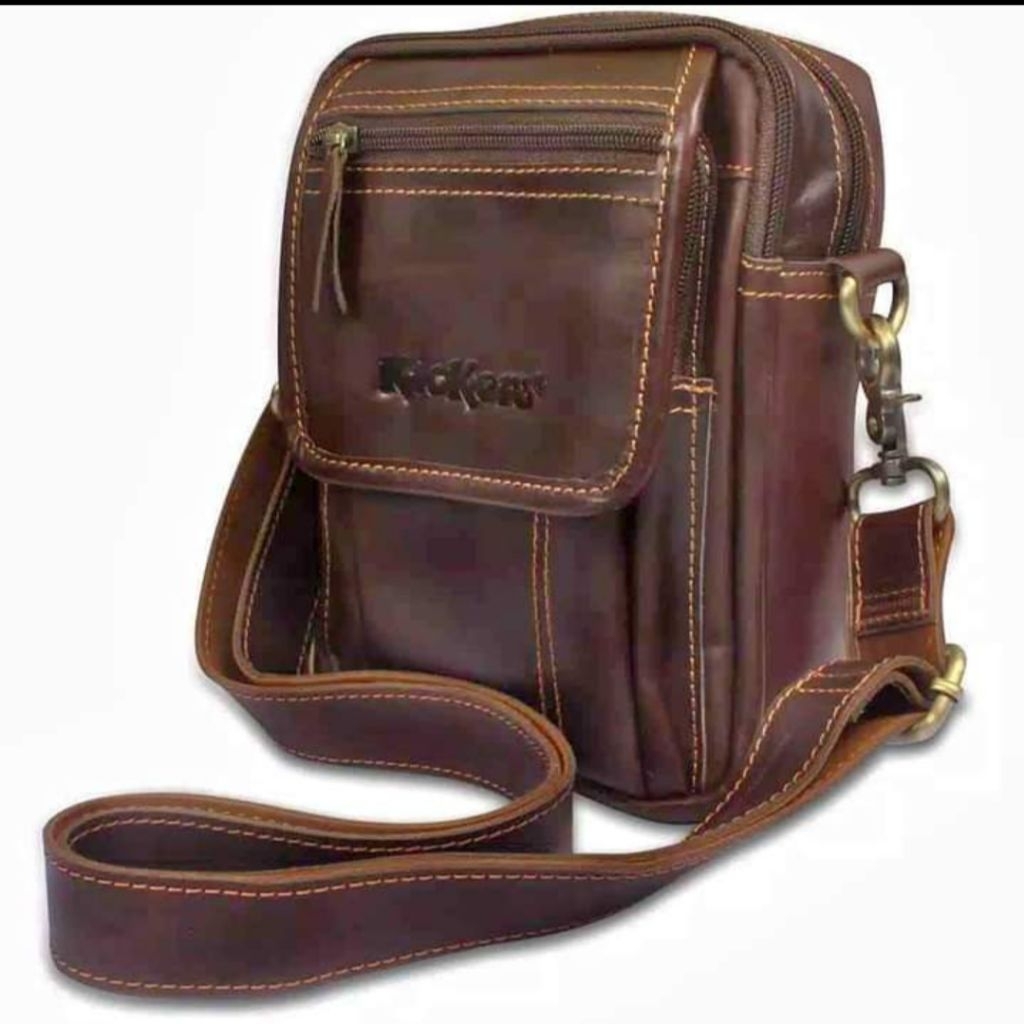 Tas Selempang Mini Pria Wanita Kickers KULIT ASLI KX01 - Tas Simple Keren Terbaru