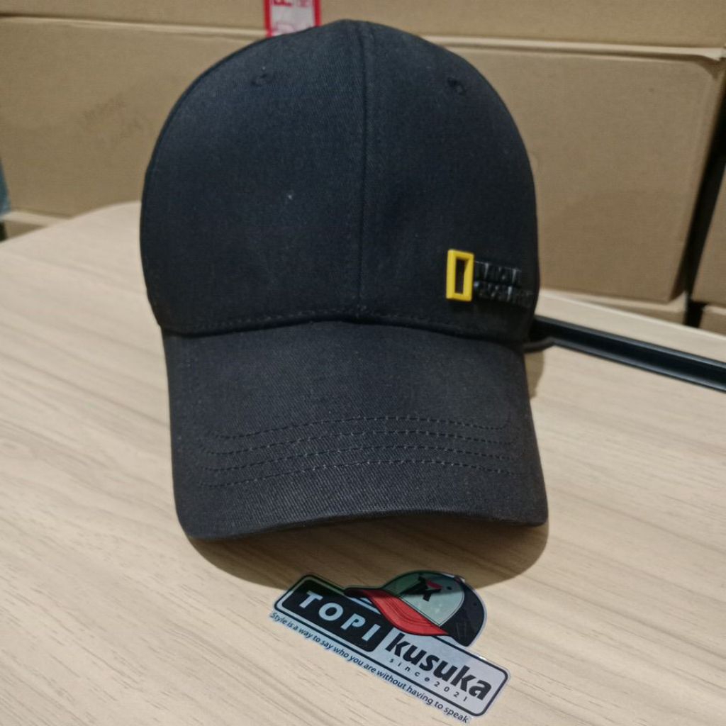 Topi National Geographic Warna Hitam Model Setelan