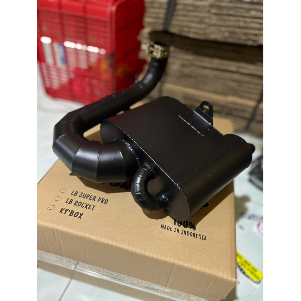 Knalpot Vespa Standar Racing Type SS Octopus Hitam By KY26