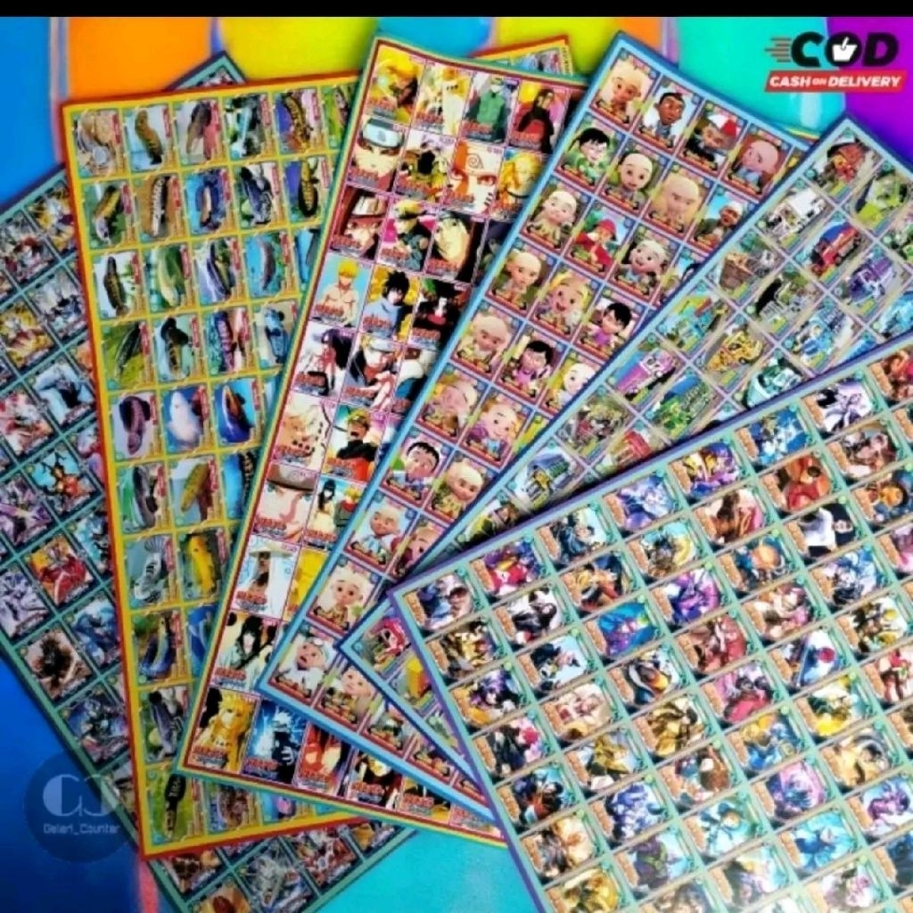 [ PROMO 2 Lembar / 200 PCS ] Mainan Gambar Adu Gepok / Poster Gambar / Mainan Kartu / Kartu Gepok / 