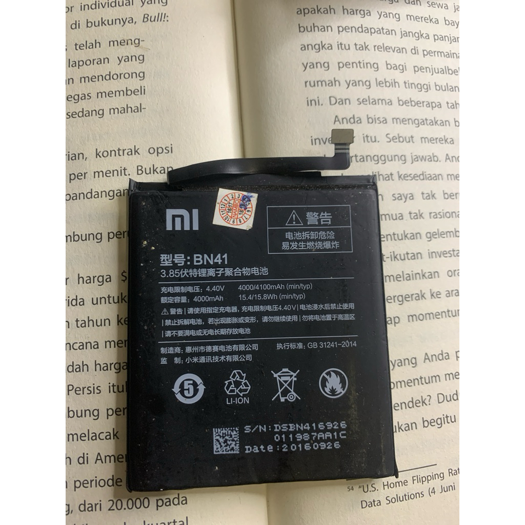 BN-41 BATRAI REDMI NOTE 4 MEDIATEK COPOTAN