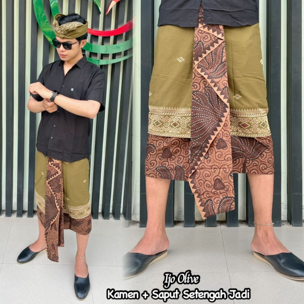 set saput udeng songket bordir Bali