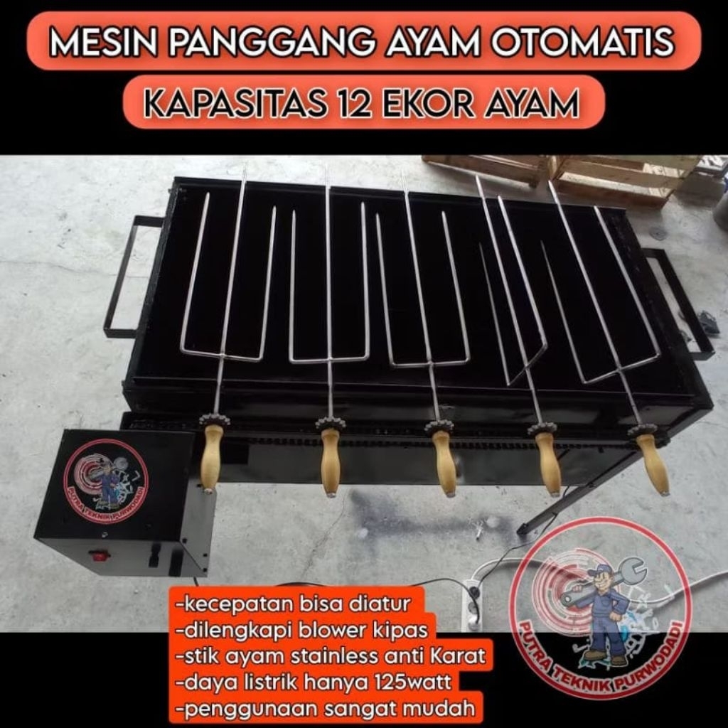 mesin  guling ayam otomatis bekas second preloved