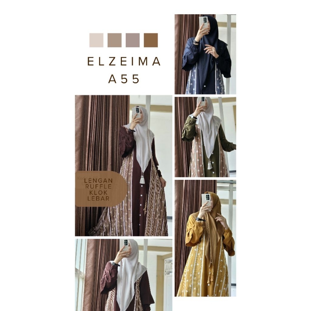 NEW LAUNCHING BY ELZEIMA KODE A55 GAMIS TWILL klok A TWILL ORI