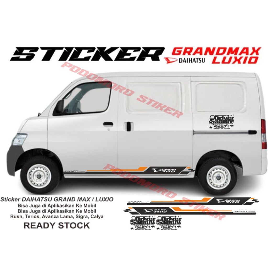 STICKER STIKER GRANDMAX LUXIO STICKER BODY SAMPING MOBIL DAIHATSU GRANDMAX