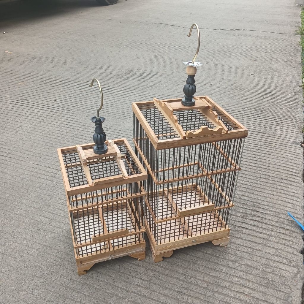 SANGKAR UNTULAN SANGKAR PLECI JATI TIANG BESI