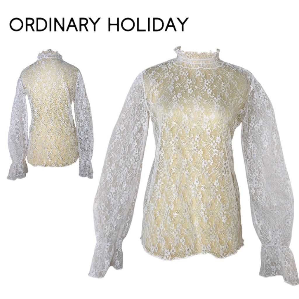 ORDINARY HOLIDAY White Lace Long Sleeve No Inner