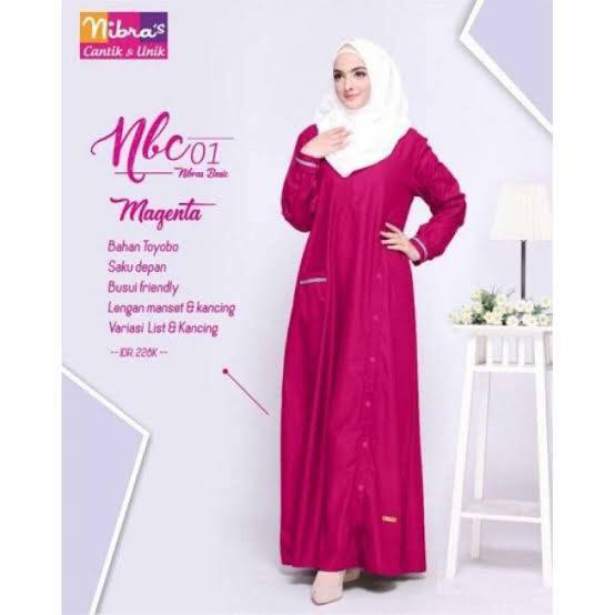 (COD) READY TERMURAH GAMIS DEWASA DAN REMAJA DRESS DAILY BY NIBRAS SINGLE MOM NBC 001 MAGENTA TERBAR