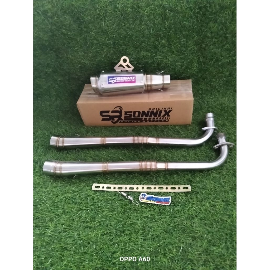 knalpot racing type mp4 Ori SONNIX racing 110cc-135cc pemasangan standar/samping Jupiter Vega smash 