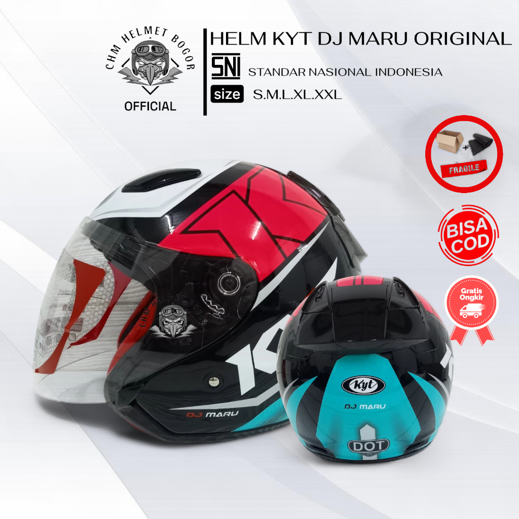 HELM HALF FACE KYT DJ MARU MOTIF # 17 FUXIA