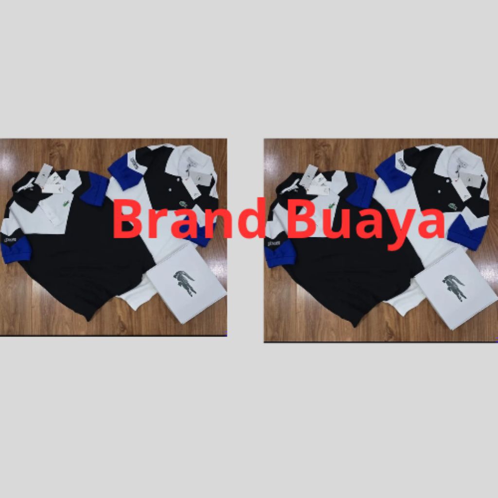 Kaos Kerah / Poloshirt warna kombinasi Biru Navy Putih