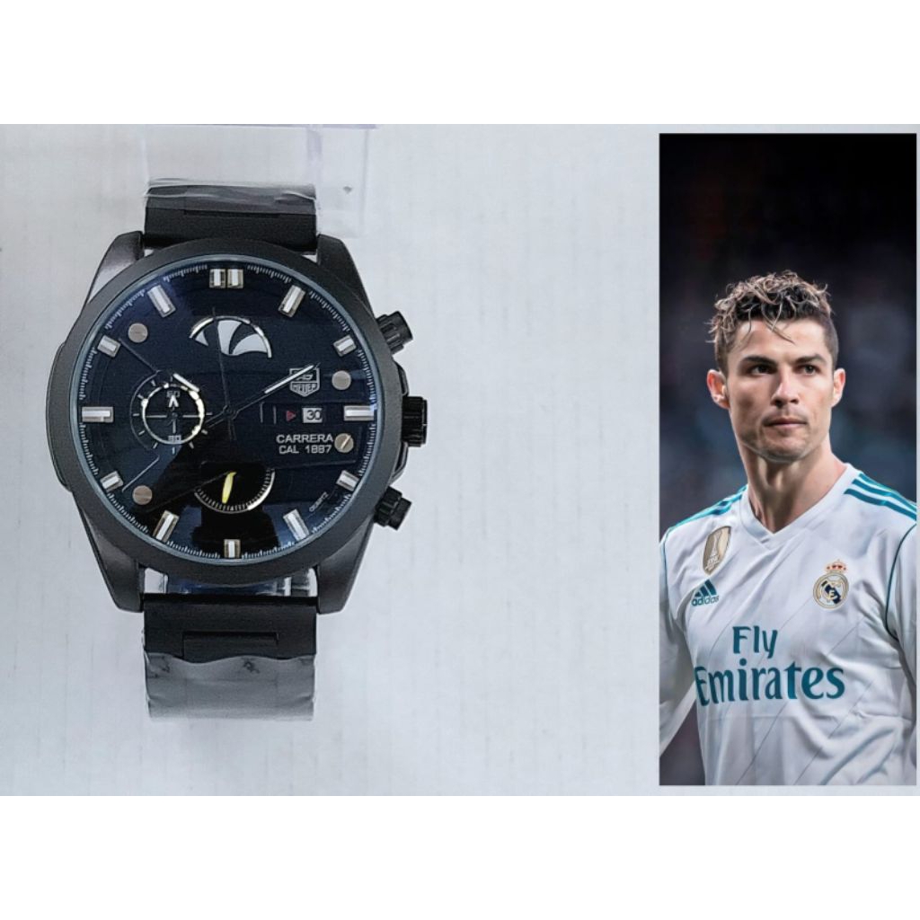 jam tangan Tag Heuer Carrera CR7Dm 4,7cmChrono onTanggal on