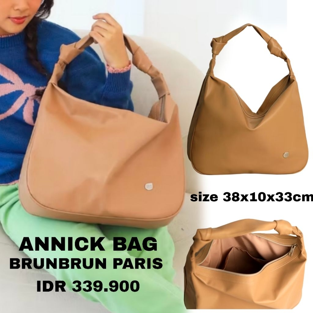 TAS ANNICK BRUNBRUN PARIS PROMO TAS BESAR MUAT IPAD BUKU TAS COKLAT TAS BAHU