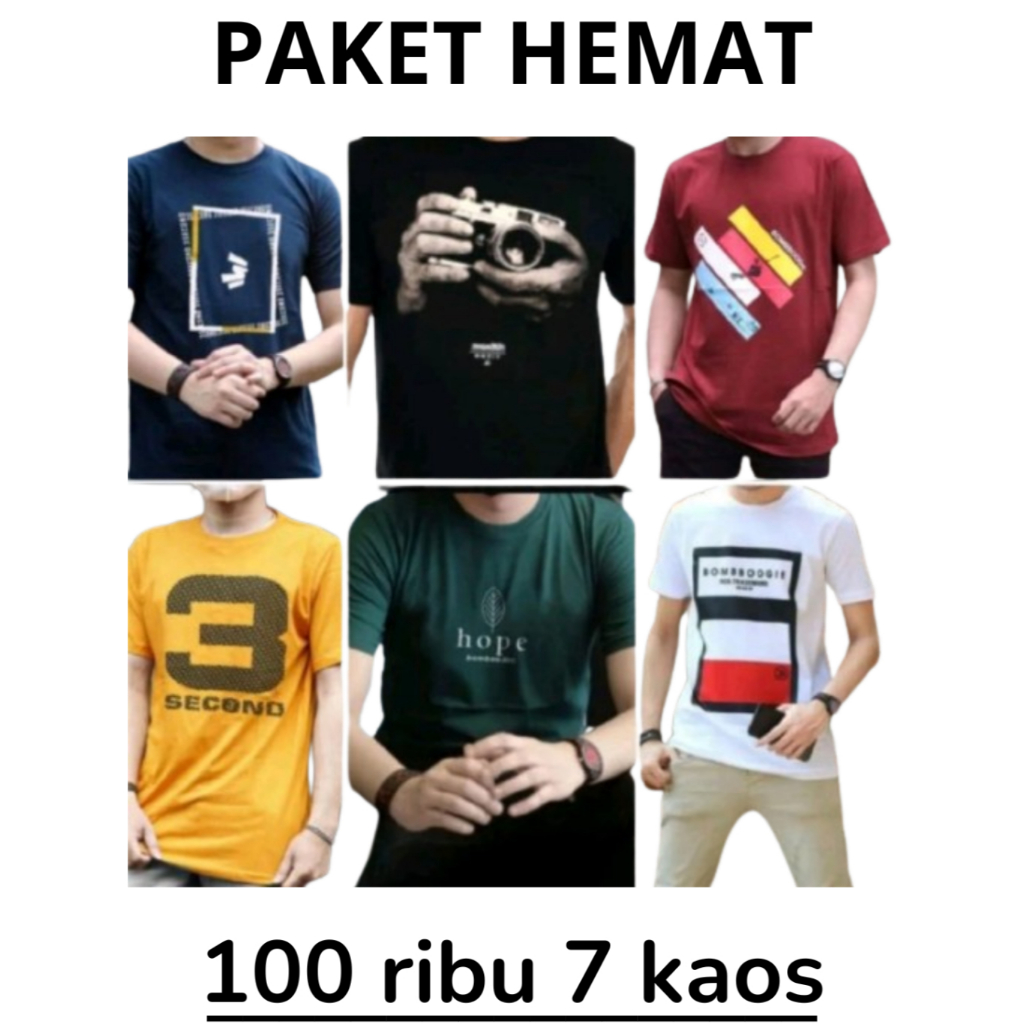 kaos 100 ribu 7 pcs