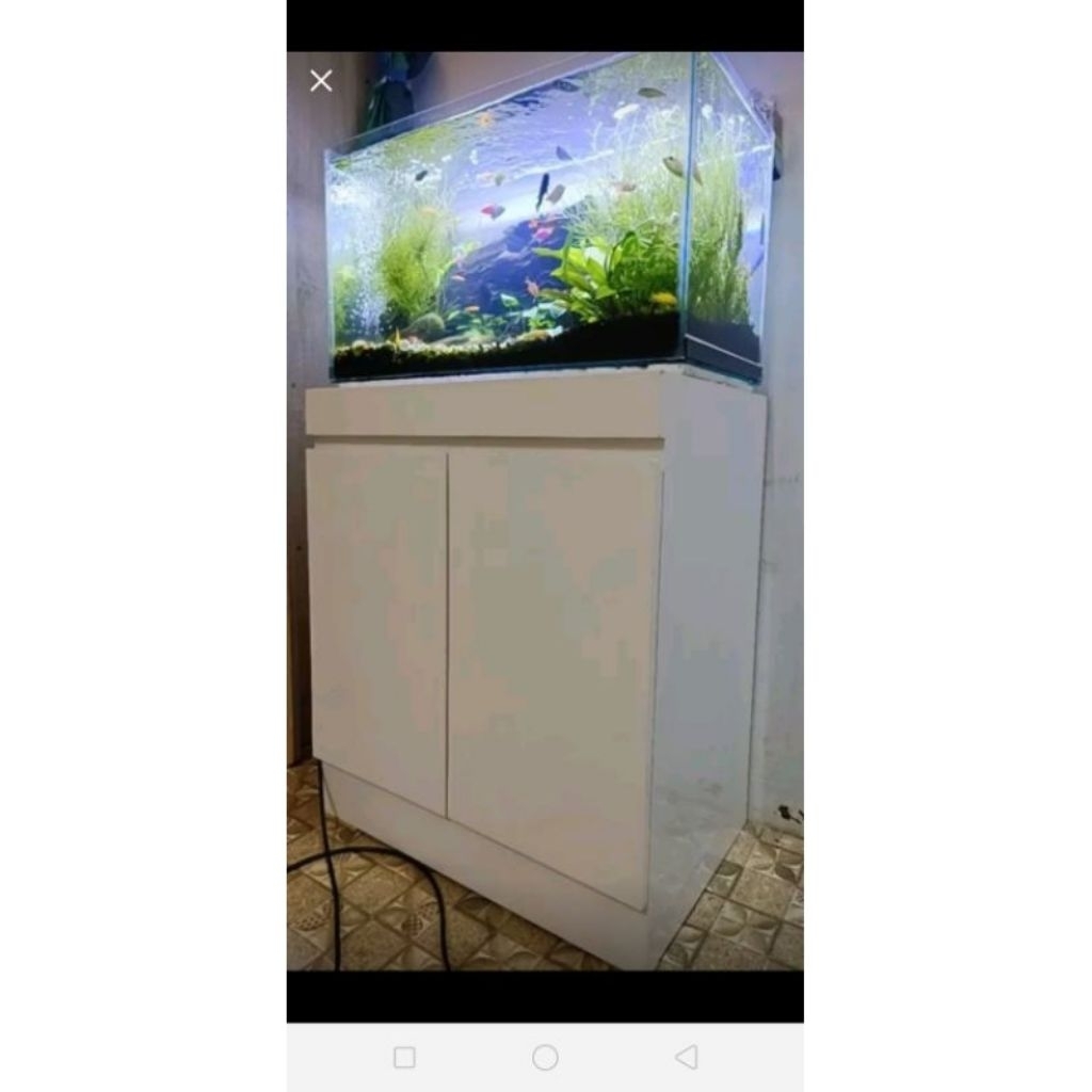 meja aquarium / aquascape minimalis modern ( udah di rakit )