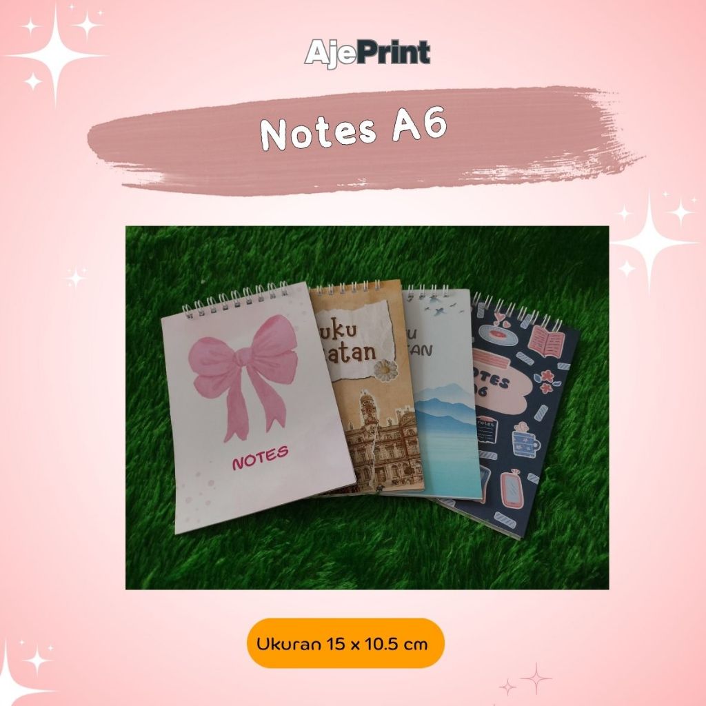 BUKU COQUETTE - NOTE BOOK A6  - BUKU TULIS AESTHETIC - ESTETIK - VIRAL - BUKU MINI - ISI POLOS