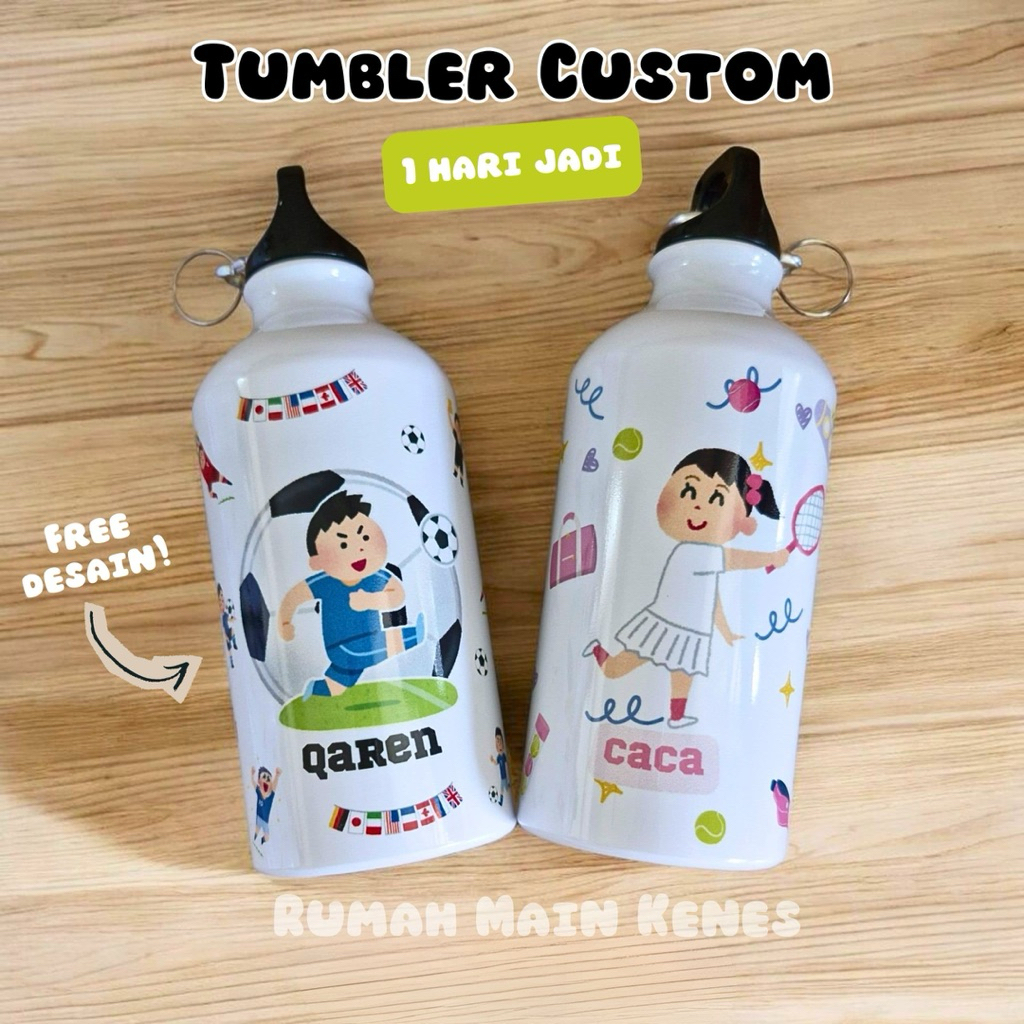 Tumbler Custom Nama Design Tumbler Sport Botol Minum Anak Custom Karakter Souvenir Ulang Tahun dan K