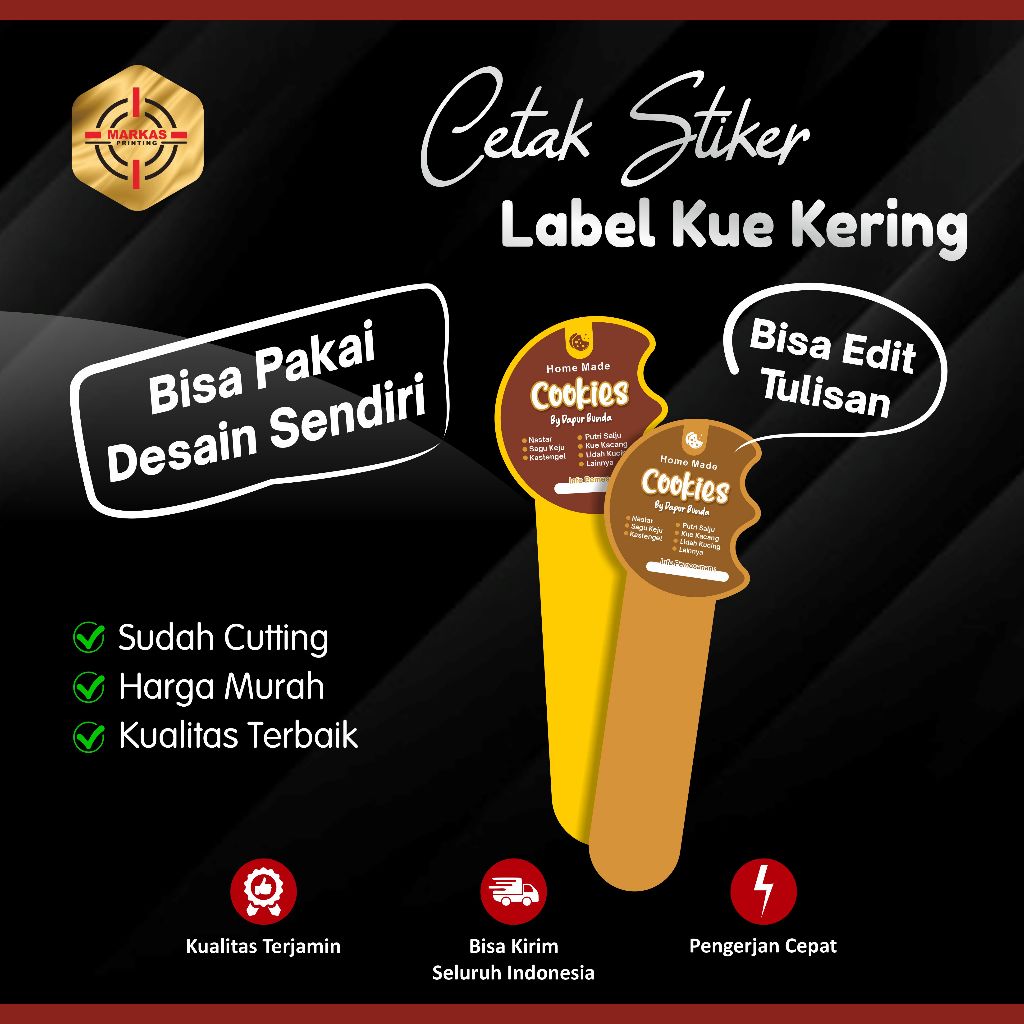 Stiker Label Cookies | Stiker Cookies Edisi Ramadhan | Stiker Kue Kering