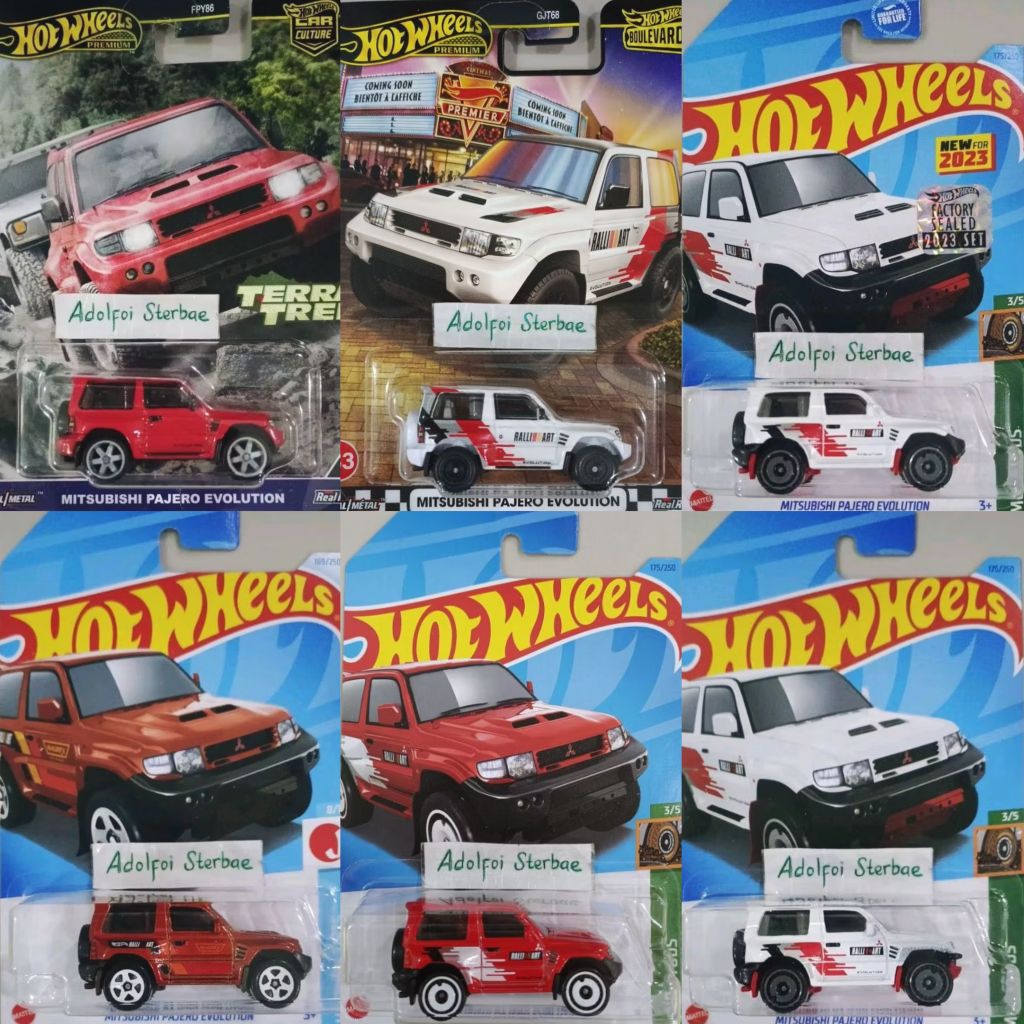 hotwheels hot wheels mitsubishi pajero evolution mud studs ralli art hw j-imports custom ban karet a