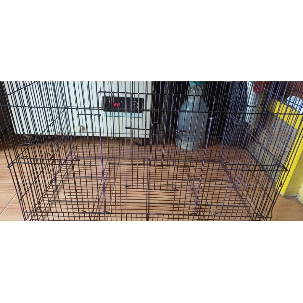 (Bekas) Kandang KUCING KELINCI BURUNG BESI LIPAT MURAH Free 2 Tempat makan SIZE L 60X40X40 CM.