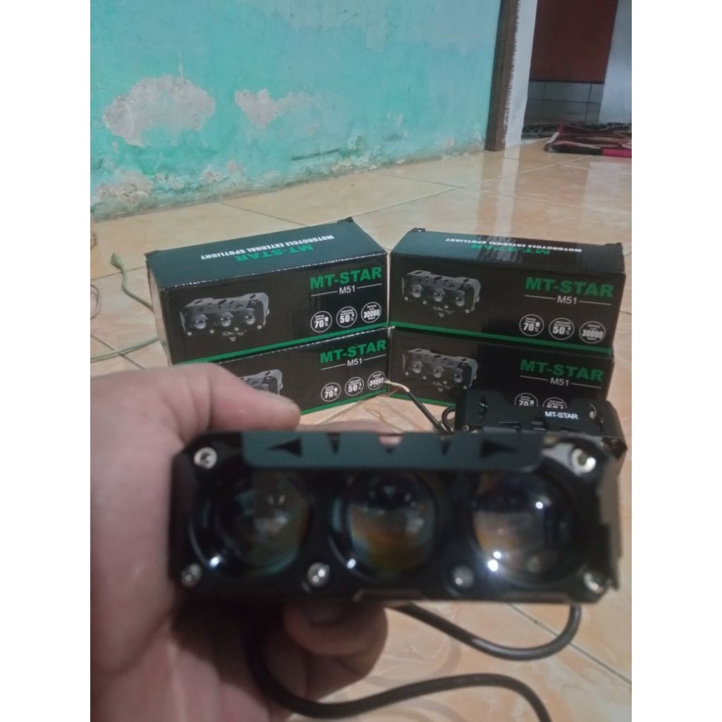 lampu tembak sql 3 mata MT STAR 12-60 volt ,bisa untuk motor mobil truk . harga satuan