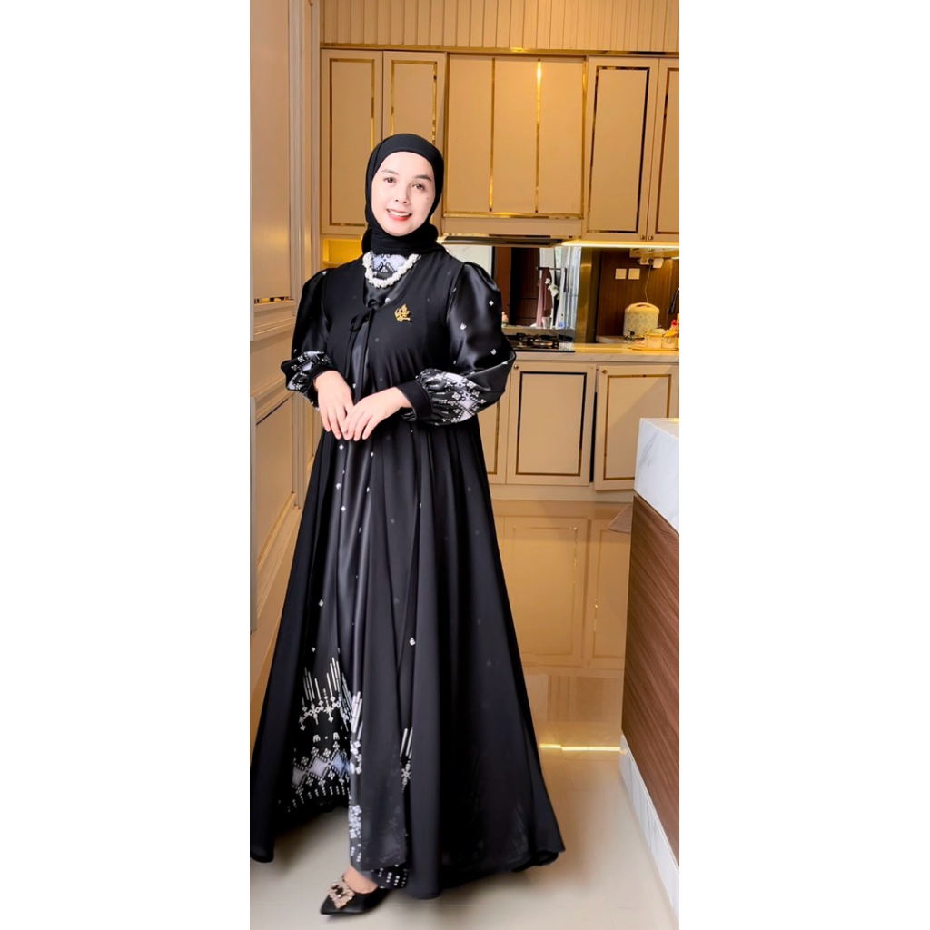 ZHALINA DRESS GAMIS SILK ARMANI GAMIS SUTRA TERBARU 2026 GAMIS SUTRA MEWAH LEMBUT 2026 GAMIS LEBARAN