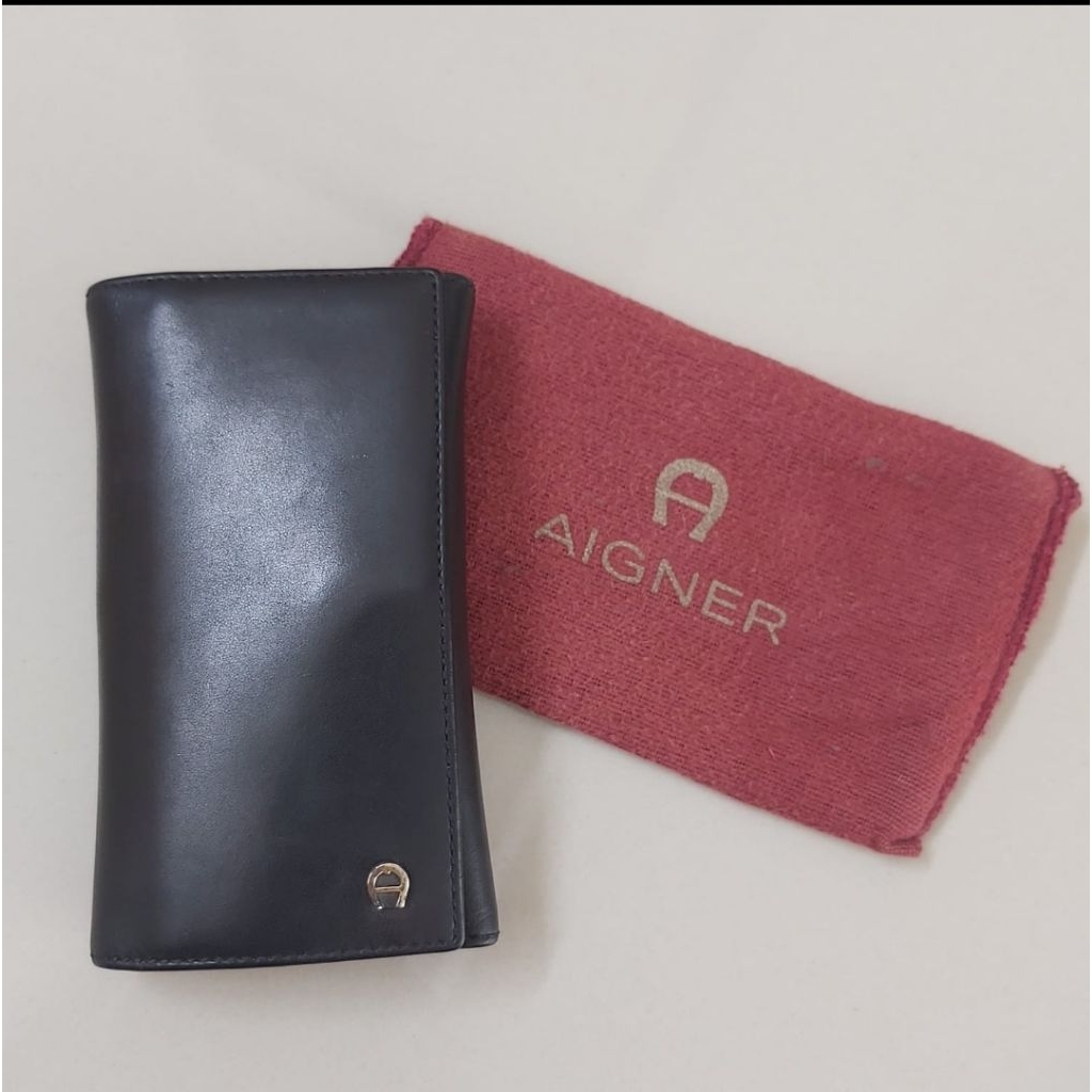 Preloved Authentic Aigner Leather Car Key Wallet Dompet Kunci Mobil