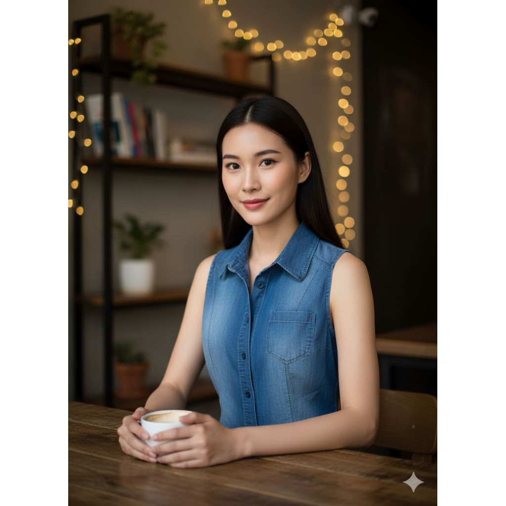 Rompi Vest Denim Wanita Women's Denim Vest