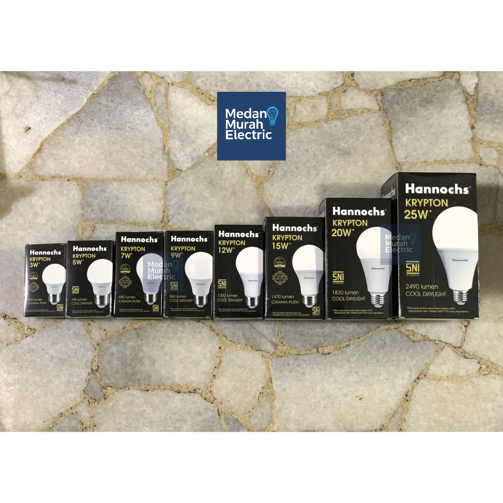 GROSIR !! Hannochs Lampu LED Krypton LED / Lampu LED Bergaransi Bola Lampu A Bulb Medan