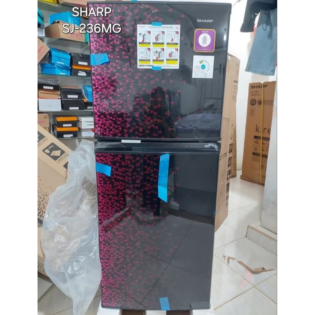 LEMARI ES 2 PINTU SHARP SJ 236 MG KULKAS SHARP 2 PINTU SJ236MG GB GR