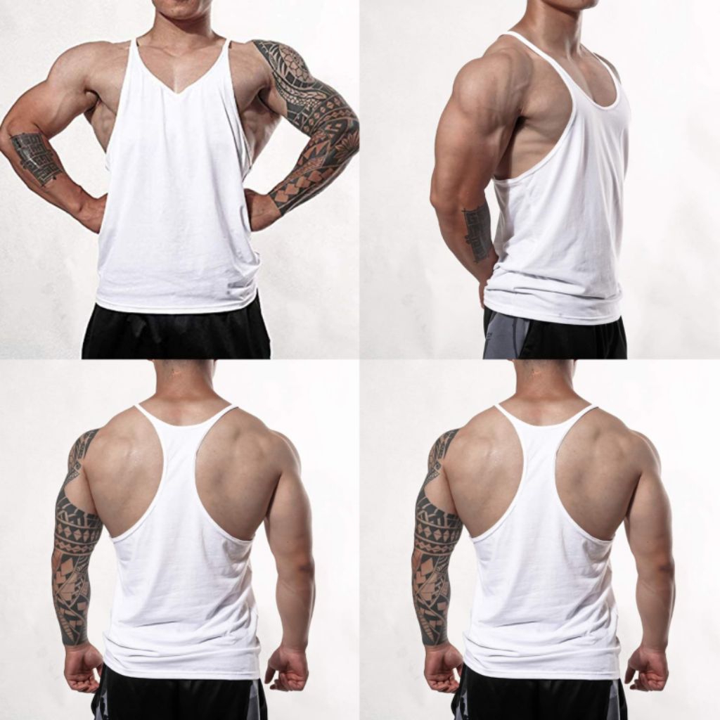Singlet Tanktop Kaos Dalam Pria Polos Tali Kecil/ Singlet gym pria polos tali kecil