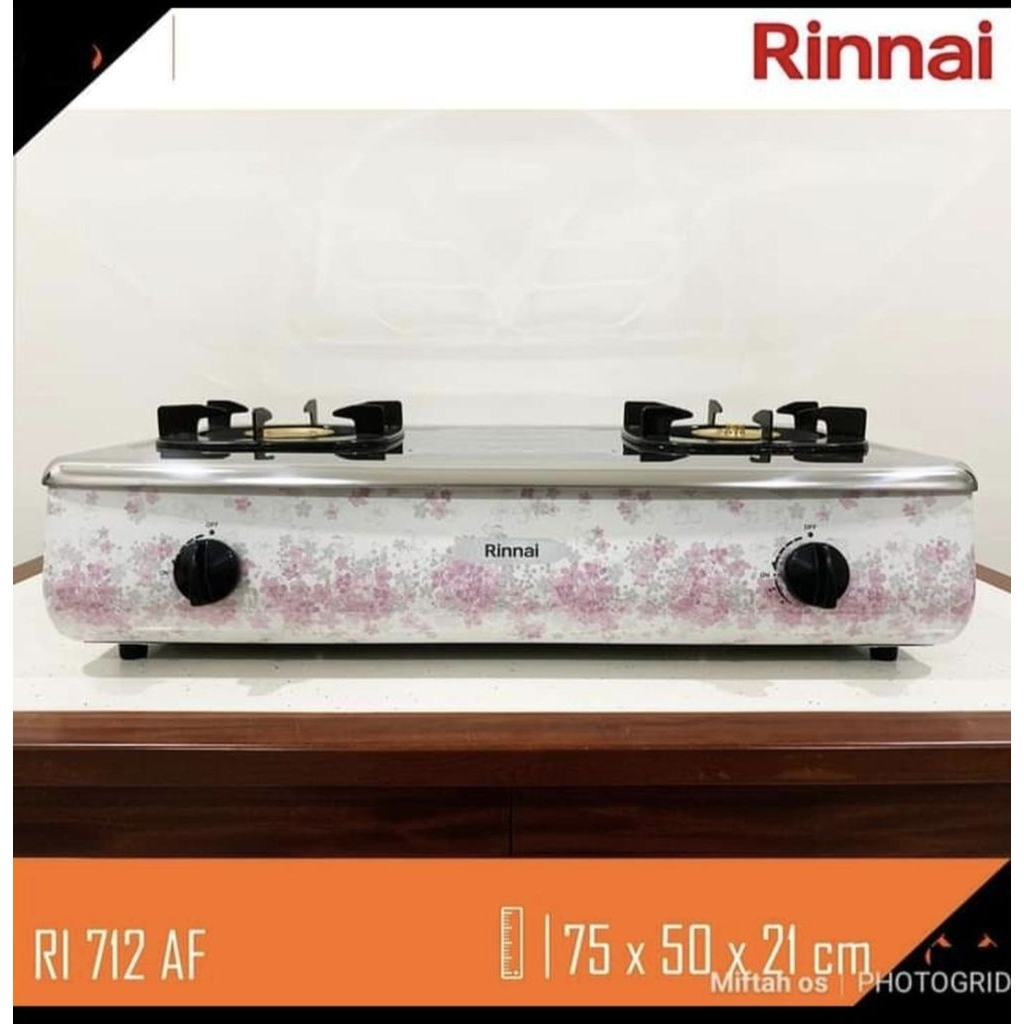 KOMPOR GAS RINAI 2 TUNGKU API BESAR RI 712 AF