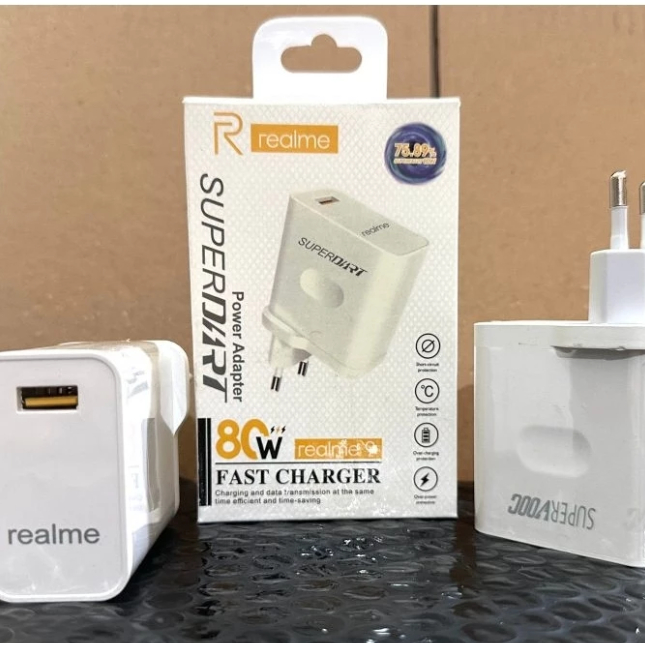 Adaptor Batok Kepala Charger REALME 80W SUPER FAST CHARGING