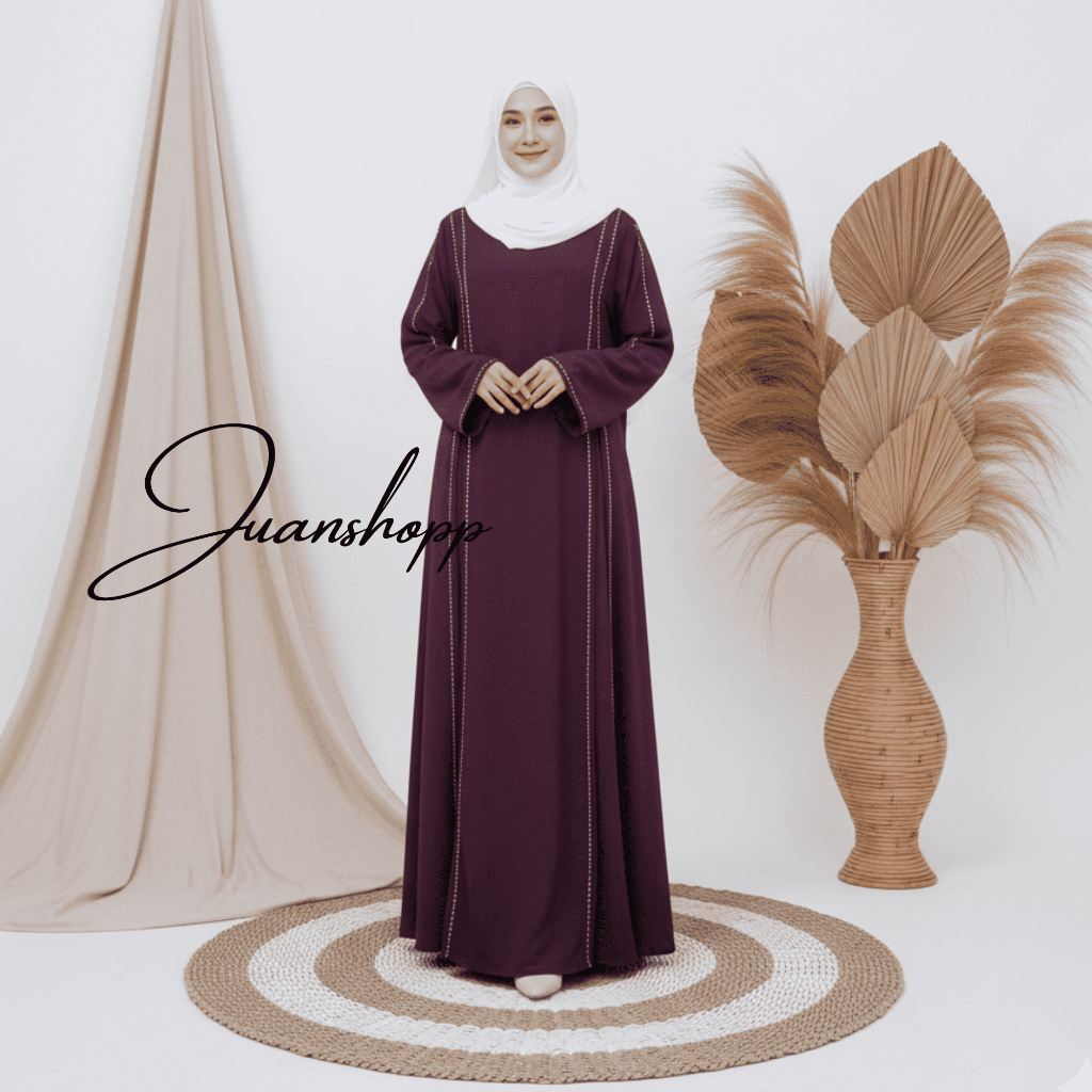 Abaya Simple Elegan Wanita – Long Dress Muslimah Modern Model Terbaru