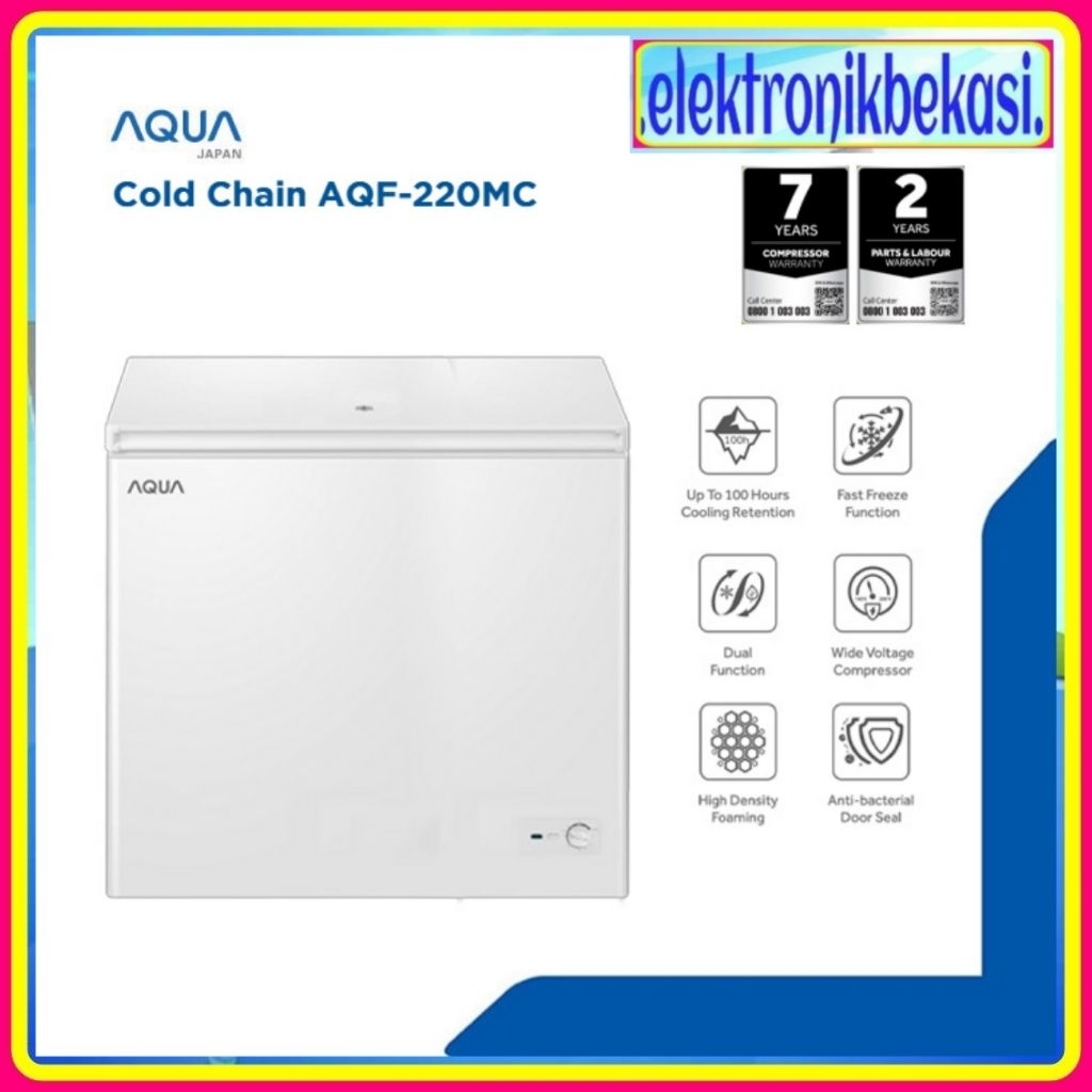 CHEST FREEZER AQUA AQF 220 MC / FREEZER BOX AQUA 200 LITER AQF 220MC / AQUA AQF-220MC 200 LITER