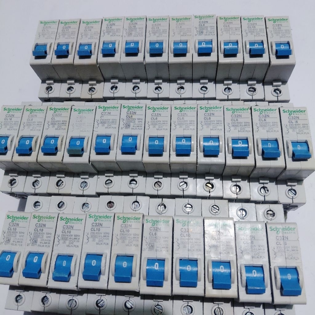 MCB Schneider C32N PLN 2A 4A 6A 10A 16A 20A 25A 1Phase Mcb Listrik Schneider PLN Original Second