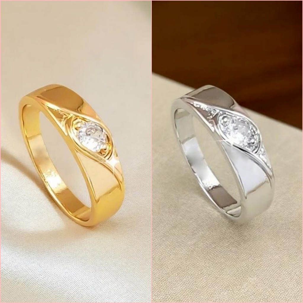 Cincin Wanita Klasik Cantik Simple Mata Satu Mewah