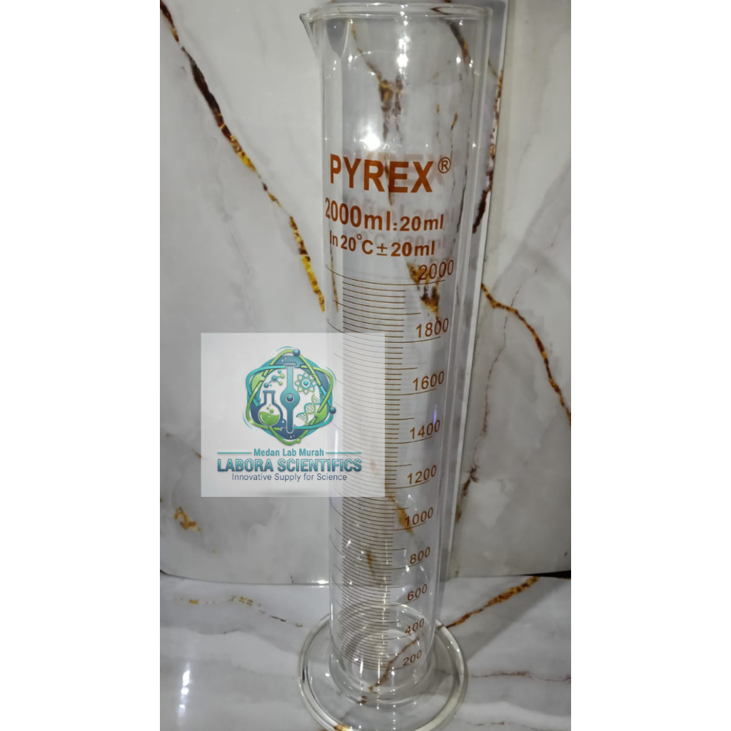Gelas Ukur Pyrex 2000 ml , Gelas Ukur Pyrex 2 L / Measuring cylinder Merk Pyrex