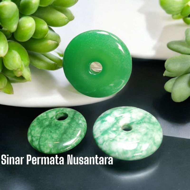 Liontin batu natural giok / jade Size besar 58mm accesories tambahan bandulan kalung / display / LBG