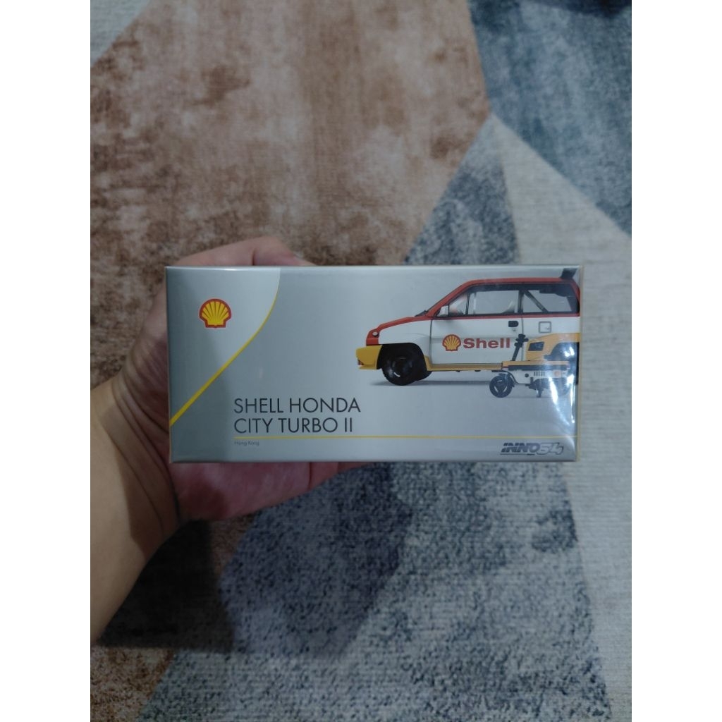 Inno64 x Tiny Honda City Turbo + Motocompo - Shell Livery