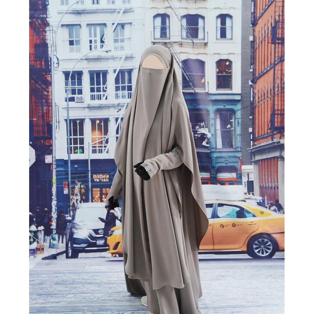 elmadina pop abaya driftwood size M